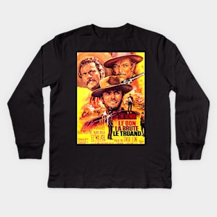 Classic Western Movie Poster - Good, Bad, Ugly Kids Long Sleeve T-Shirt